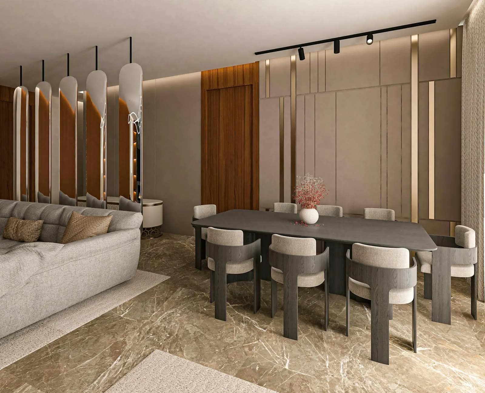 Living room with kota stone floor